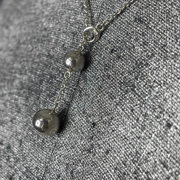 Talbots necklace costume jewelry silver layering silver tone  drop chain link - Picture 12 of 14